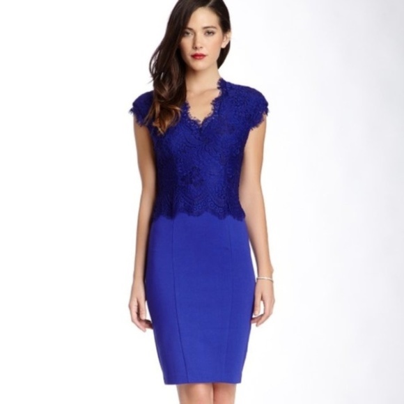 Ted Baker Dresses & Skirts - Ted Baker Lace Royal Blue Dress Bodycon